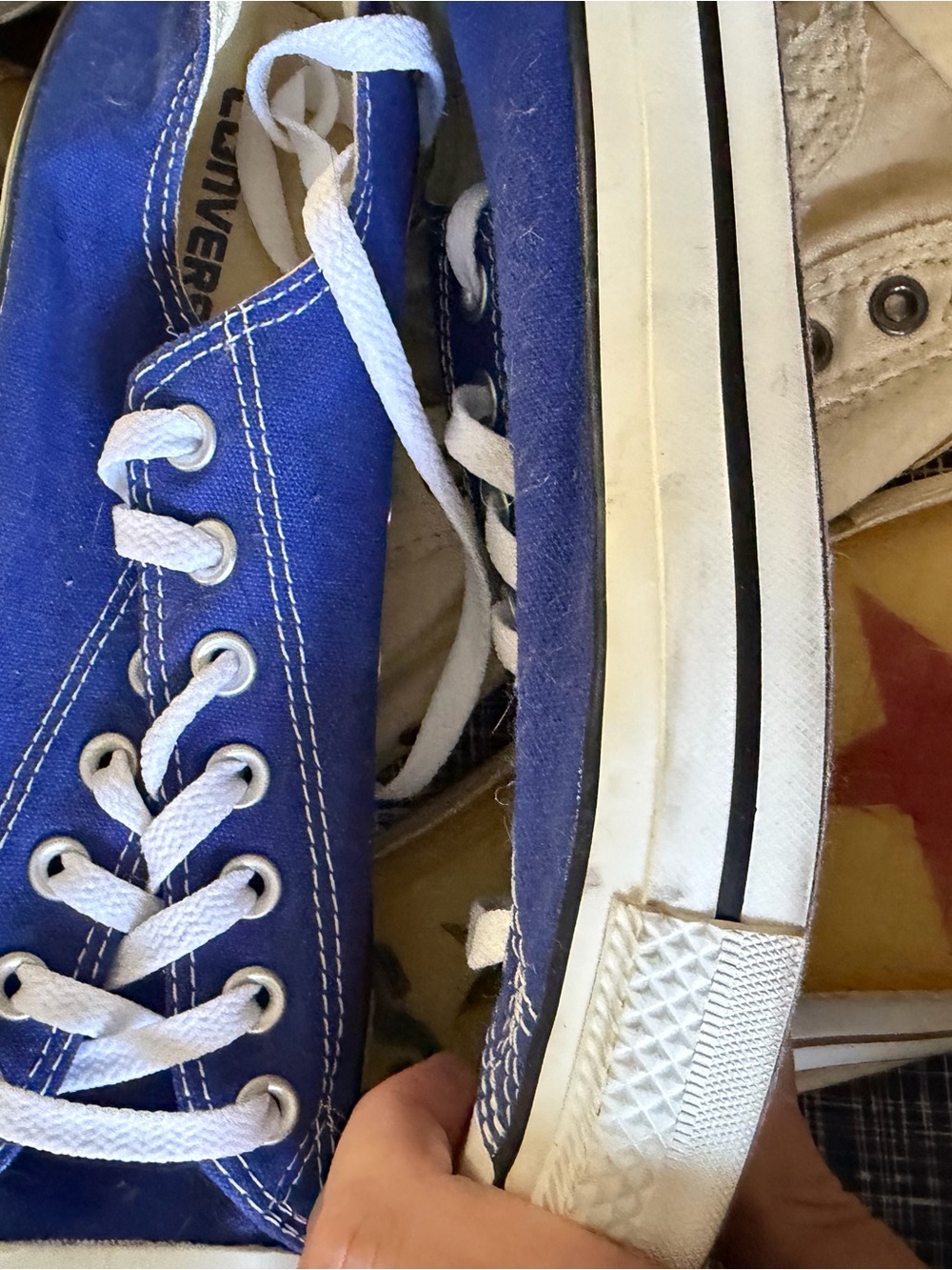 Classic lo-Top Canvas Sneakers in Royal Blue with White Laces - Picture 6 of 6